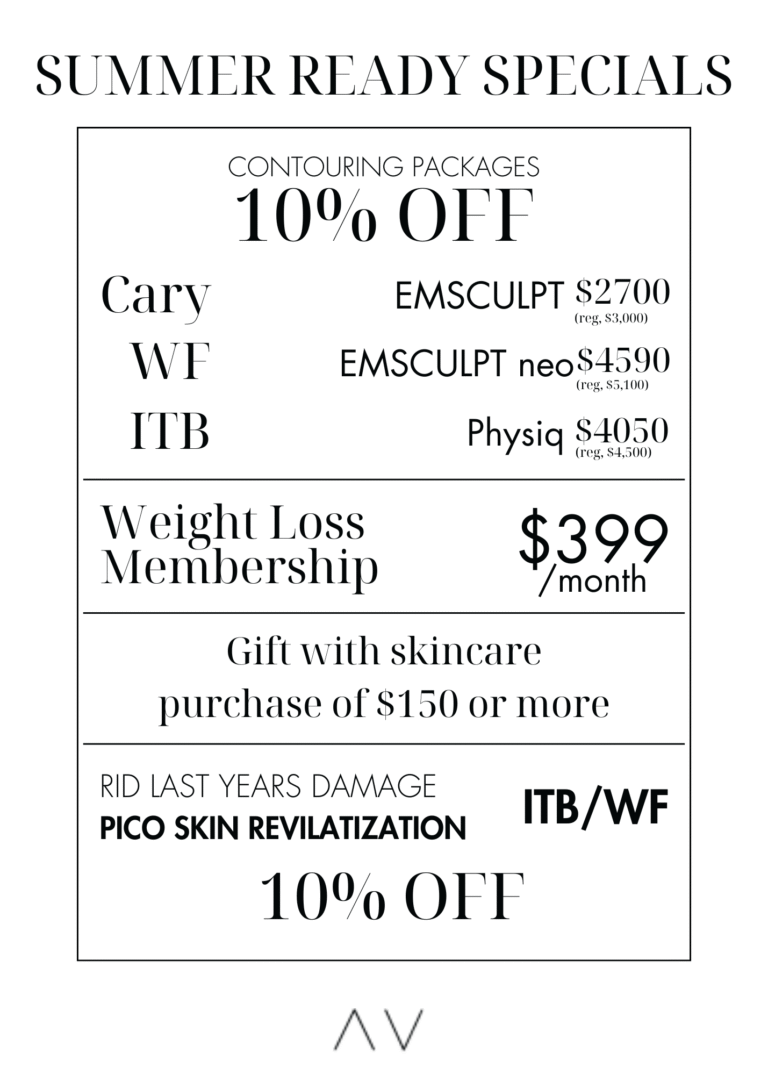 AVAIL AESTHETICS - SUMMER SPECIALS FLYER